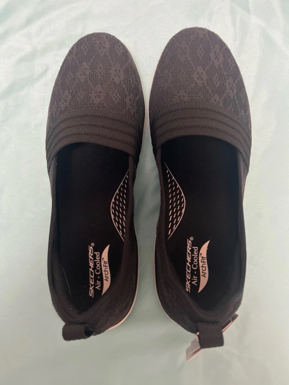 Skechers Women's Black Slip-On Knit Flats